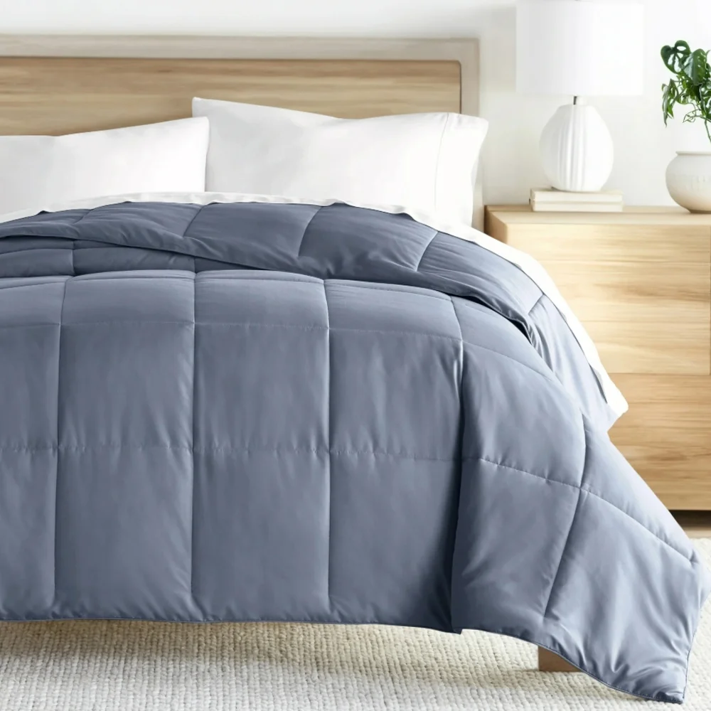 Noble Linen NWT Full/Queen All Seasons Down Alternative Solid Comforter in Stone
